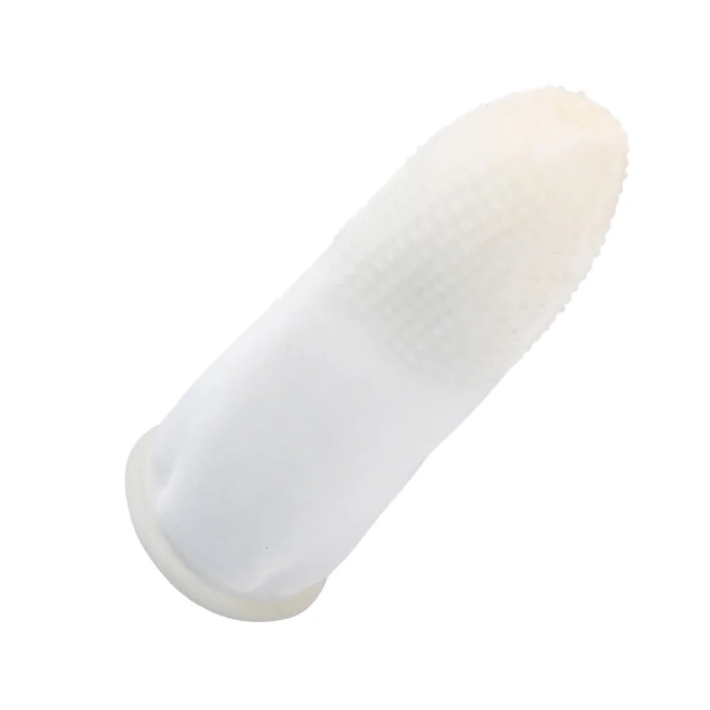 

100pcs Finger Cots Finger Protective Gloves Finger Sleeves Non-slip Finger Protector Size M (Milk White)