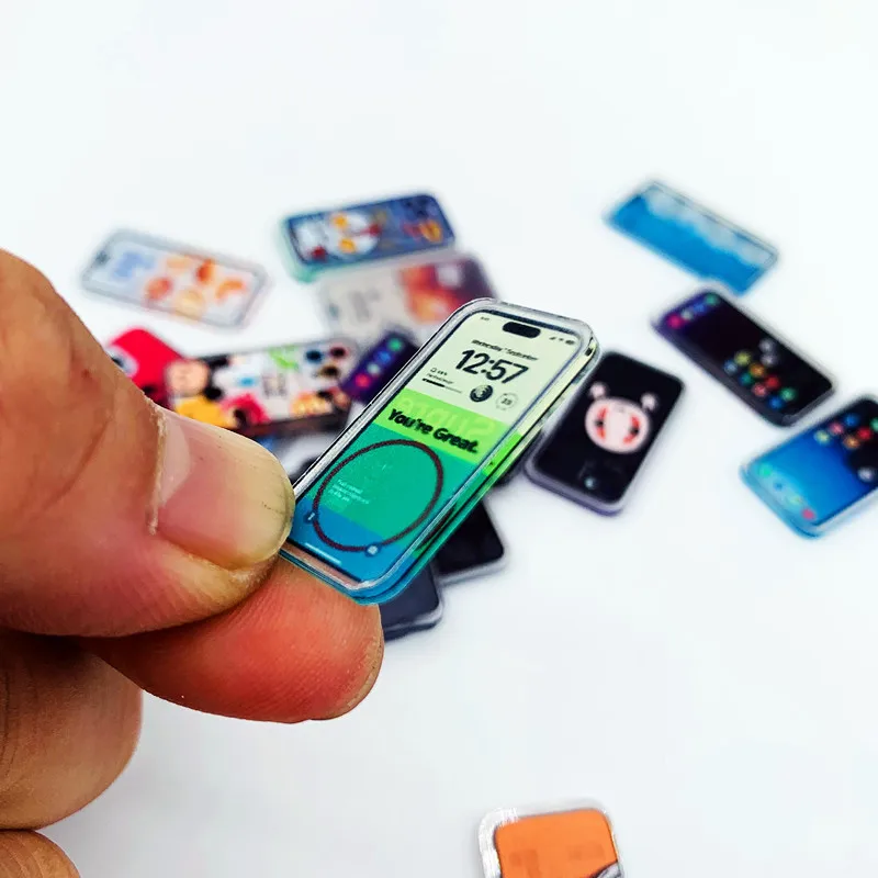 Simulation Miniature Multi-style Acrylic Mobile Phone Model For Barbies Bjd Dolls Kids Pretend Toys 5Pcs/Set 1/6