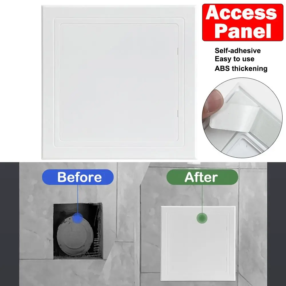Universal Self-adhesive Access Panel Door Removable White Plastic Opening Flap Cover Plate Inspection Hole Wall Access Doors