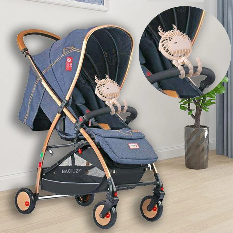 

Fan for Cart Stroller Fan Portable Outdoor 3 Speeds Summer USB Mini Fan Can Be Wrapped for Handheld Baby Stroller