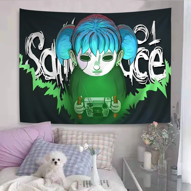 Tapisserie de dessin animé de visage de Sally, art de la science-fiction, décor de chambre à la maison, conflicSheets muraux 6