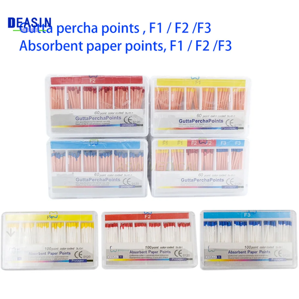 Dental Root Canal Endodontics Cotton Fiber Tips Dentistry Materia F1 F2