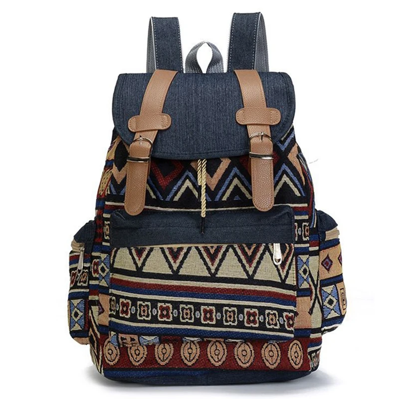 

Высококачественный женский холщовый ретро рюкзак этнический рюкзак женская школьная сумка