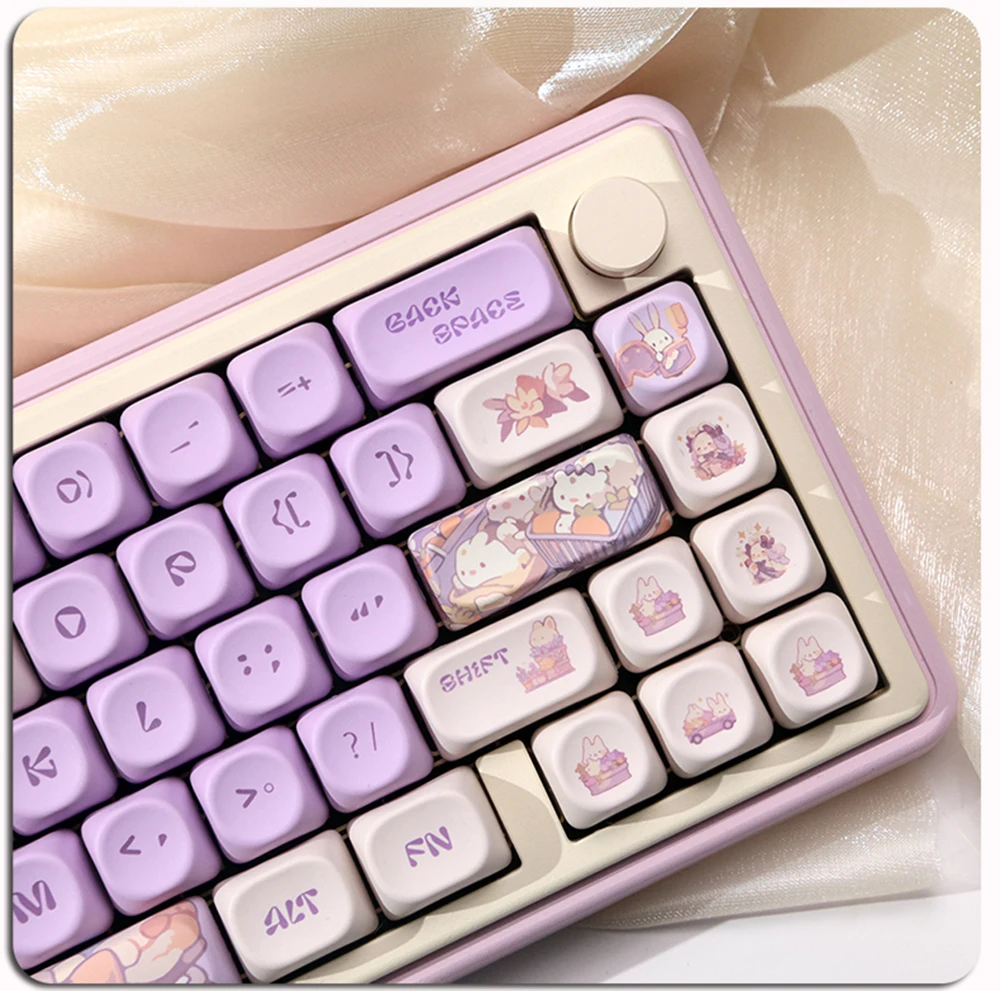 ZUOYA Purple Rabbit Theme Personality Keycaps for Mechanical