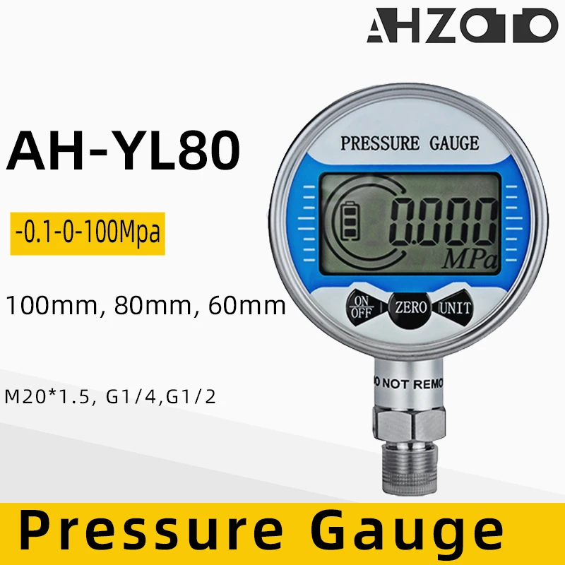 Digital Pressure Gauge 400bar 1000bar Air Liquid Fuel Oil Water Digital Pressure Manometer M20*1.5 Gauge Digital Pressure Gauge