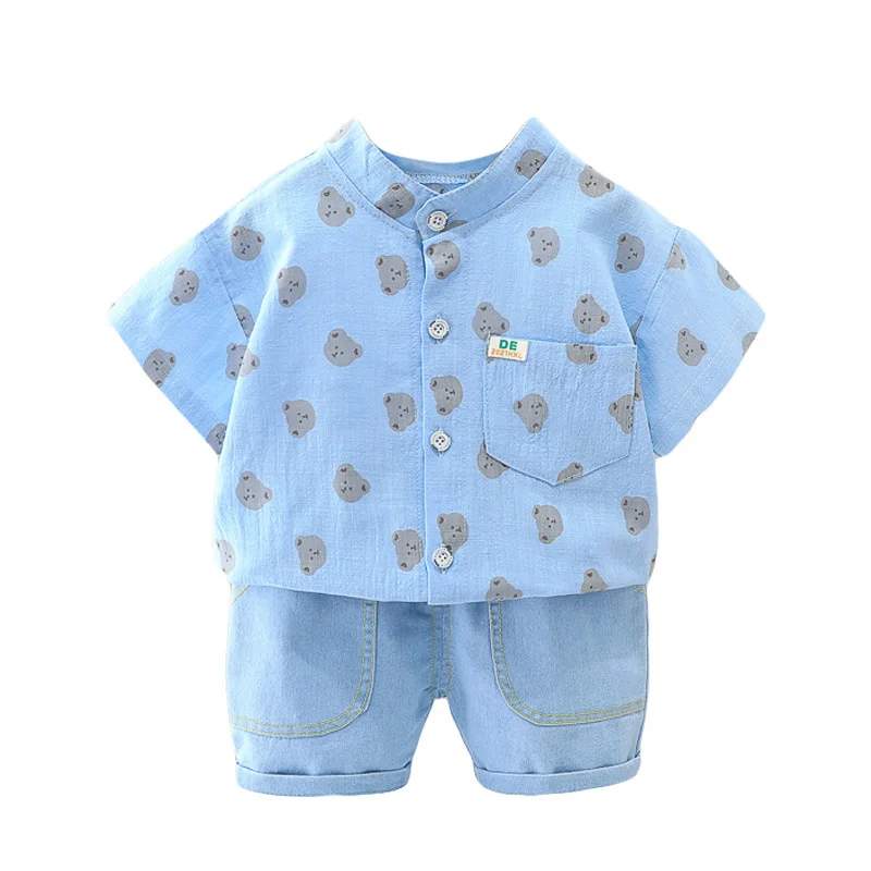 

New Summer Baby Boys Clothes Suit Children Fashion Cartoon Shirt Shorts 2Pcs/Sets Toddler Sports Casual Costume Kids Tracksuits