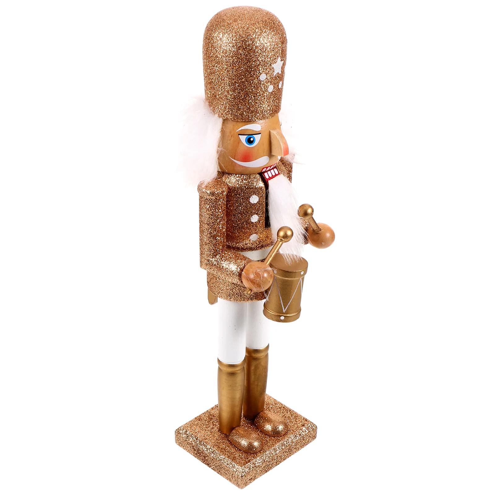 

Nutcracker Puppet Ornament Glitter Walnut Soldier Decor Wooden Figures Lotus Tree