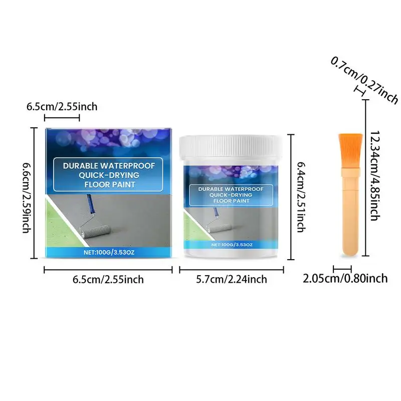 Garage Paint Floor Quick-Dry Interior Exterior Floor Paint Waterproof Resurface Kit With Brush Refinishing Tool Water-Based