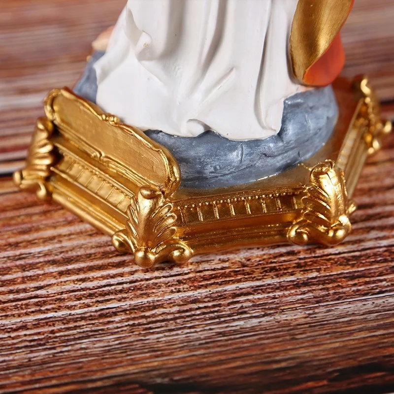 Christian Statue 8.86in Sacred Heart of Jesus Christ Lord Catholic Religious Gift Colored Resin Gold Base Statue christian statue