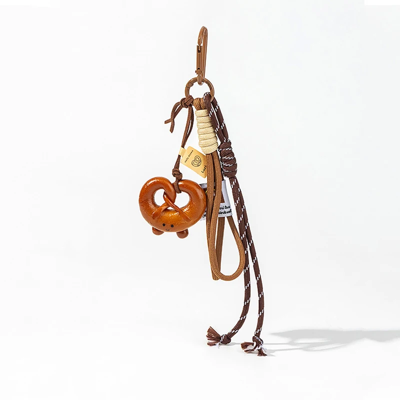 Braided Rope Bag Pendant High-grade Keychain Pendant Cute Alkaline Water Bread Ins Bag Pendant Chocolate Pendant
