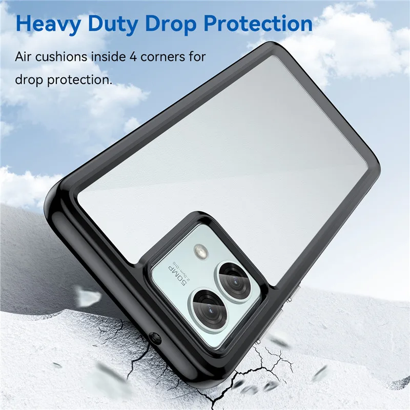 Per Motorola Moto G84 Custodia Motorola Moto G84 Cover Tpu Border Acrilico Backplane Custodie Protettive Per Telefono Su Moto G84 G54 G14 Funda