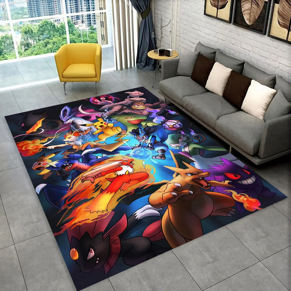 Floor Mat Plush Rug Decorative Carpet Silk Wool Rug Plush Carpet Non Slip Carpet Imitated Cashmere Carpet Kids Carpet 2025 New Cute Pikachu Pokemon Cartoon Gift Rug Carpet for Living Room Bedroom Decor Floor Mat Non-slip for Sofa Doormat Gift Kid