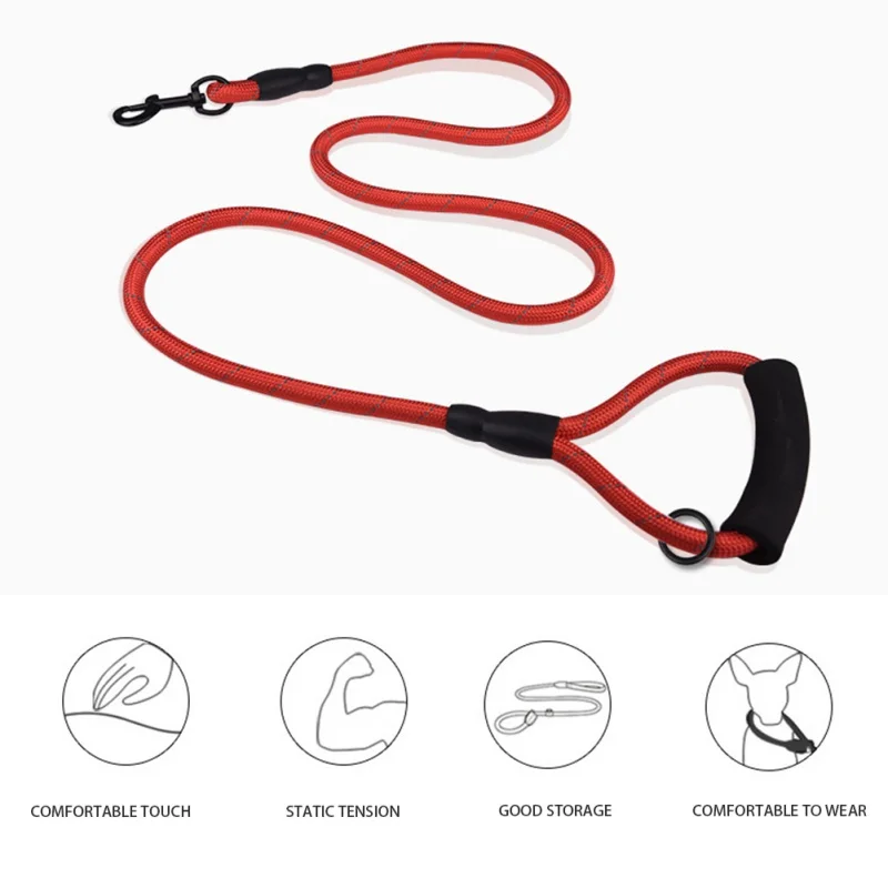 2 Way Braided Nylon Dual Dog Leash Double Lead Rope Strong Pet Leash Walking Running Leads For Couplers With Soft Padded Handle