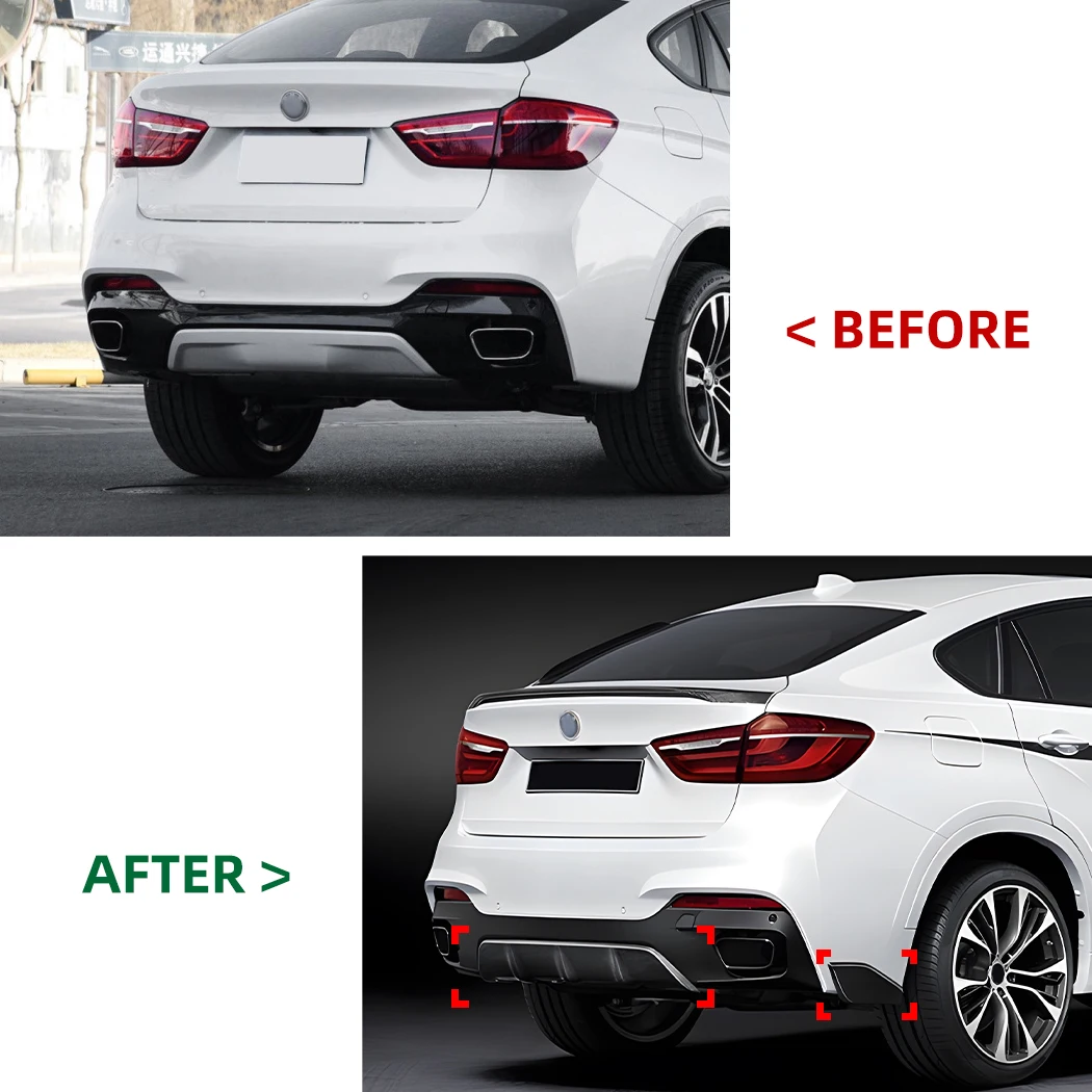 리어 범퍼 립 스포일러 디퓨저 차체 키트, BMW X6 F16 M 스포츠 2014 - 2019 M-스포츠 버전 수정 커버 트림