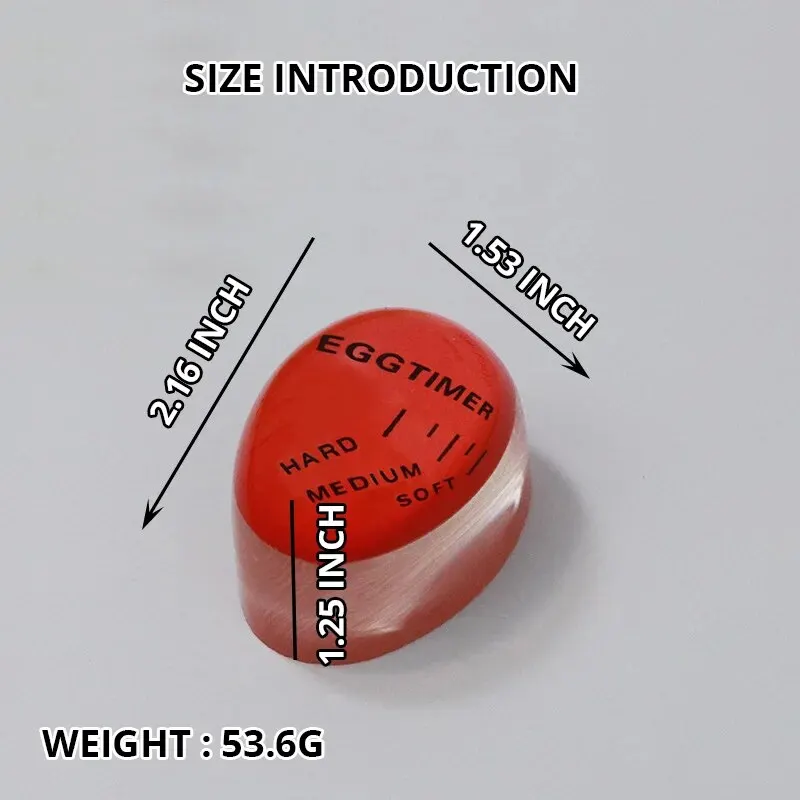 Egg Color Changing Timer Eco-Friendly Resin Egg Timer Red Tools Yummy Soft Hard Boiled Eggs Cooking 1pcs