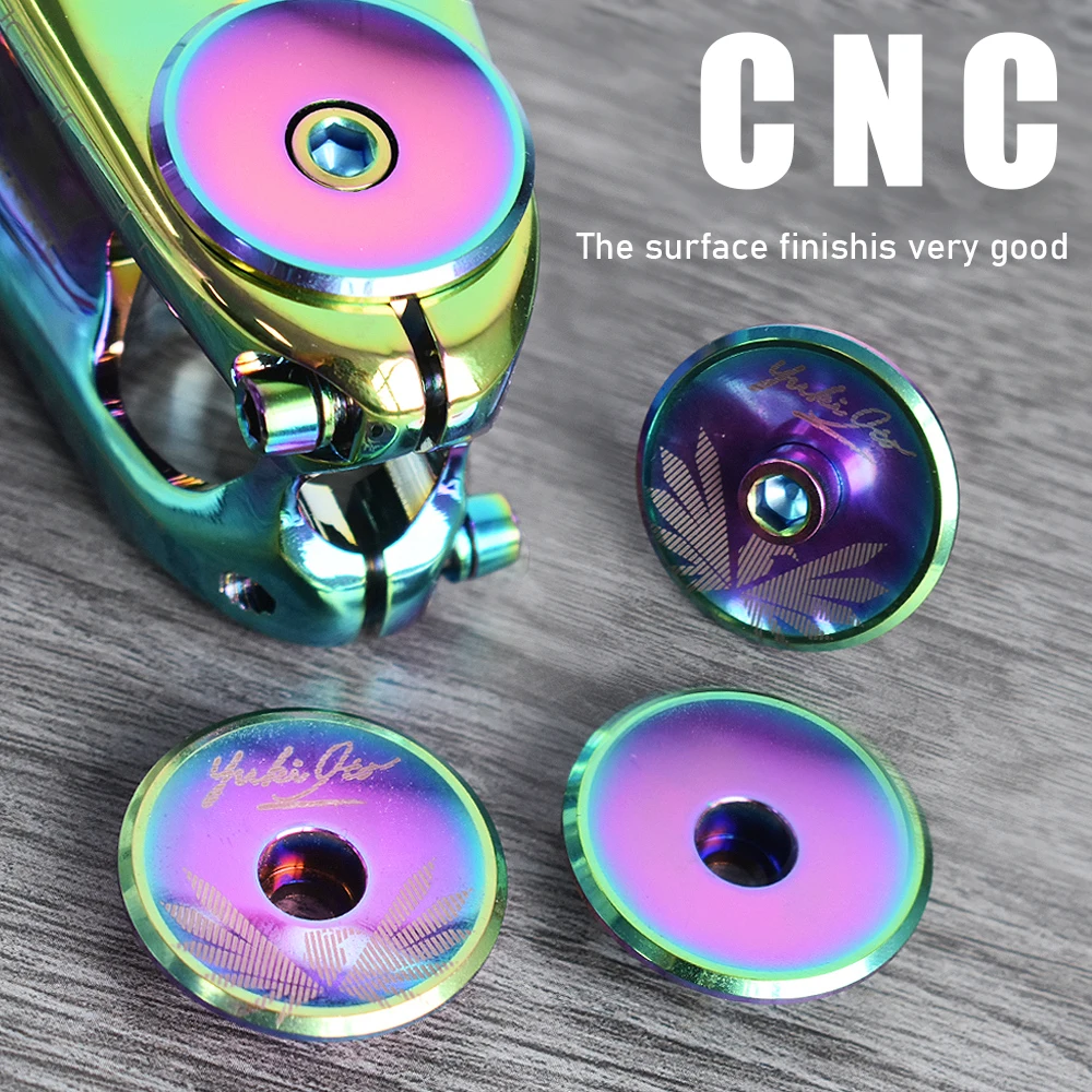 KRSEC SC-CC Aluminum Alloy Headset Cap Rainbow Road MTB Stem - Image 5