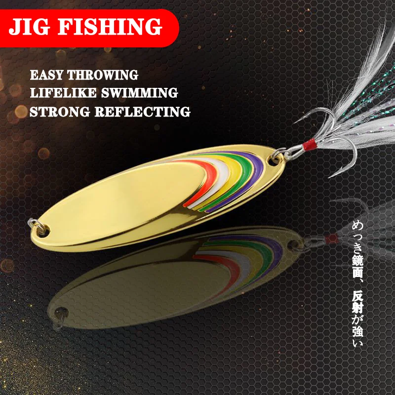 Premium Metal Spoon Fishing Lure - Versatile Jigging Spinner & Artificial Hard Bait