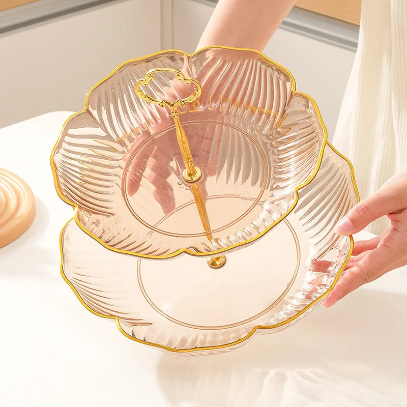2/3 Layer Cake Stand Fruit Plate Tray Display Birthday Party Snack Fruit Dessert Plate Tableware For Wedding Party Home Decor