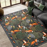 Cute Abstract Tropical Jungle Forest Carpet for Living Room Non-slip Machine Washable Floor Mat Large Sofa Bedroom Bedside Rug 1