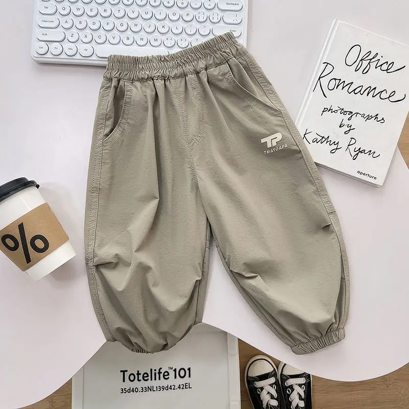2-10Y Boys Thin Ice Silk Pants Summer New Children's Elastic Mosquito proof Quick Drying Pants kid Boys' Handsome Leggings