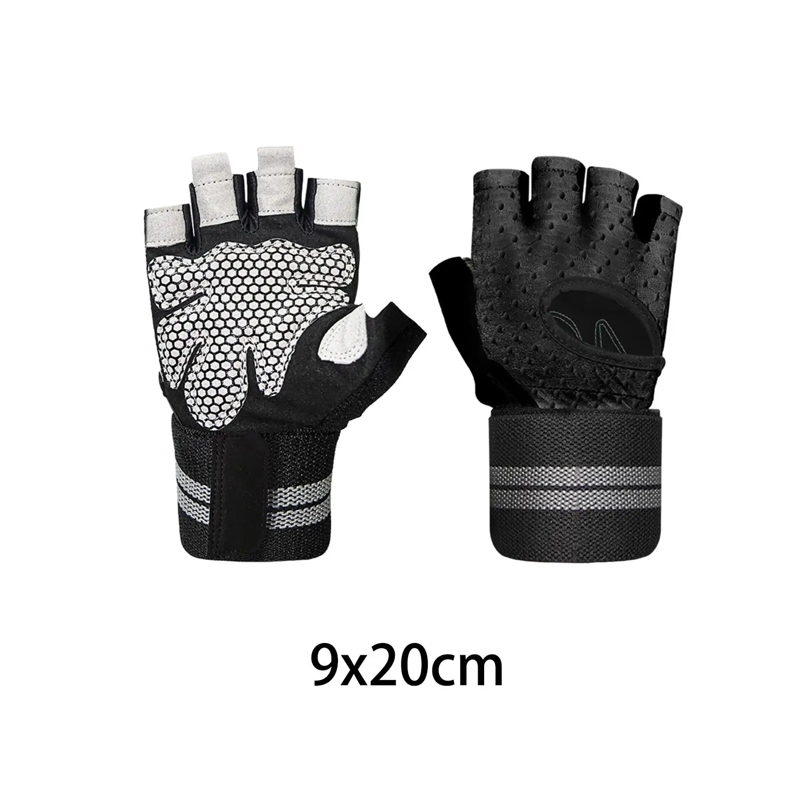Half Finger Sports Gloves 1 Pair Anti Slip Women Men Protective Fitness Gloves for Powerlifting Riding Camping Training Dumbbell
