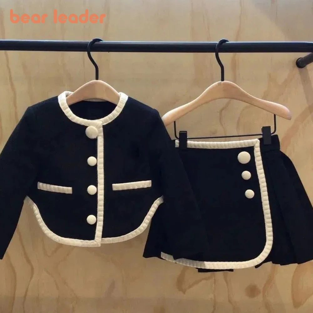 Set Luxury Girl Clothes Tweed Clothes Children Kids Tweed Skirt