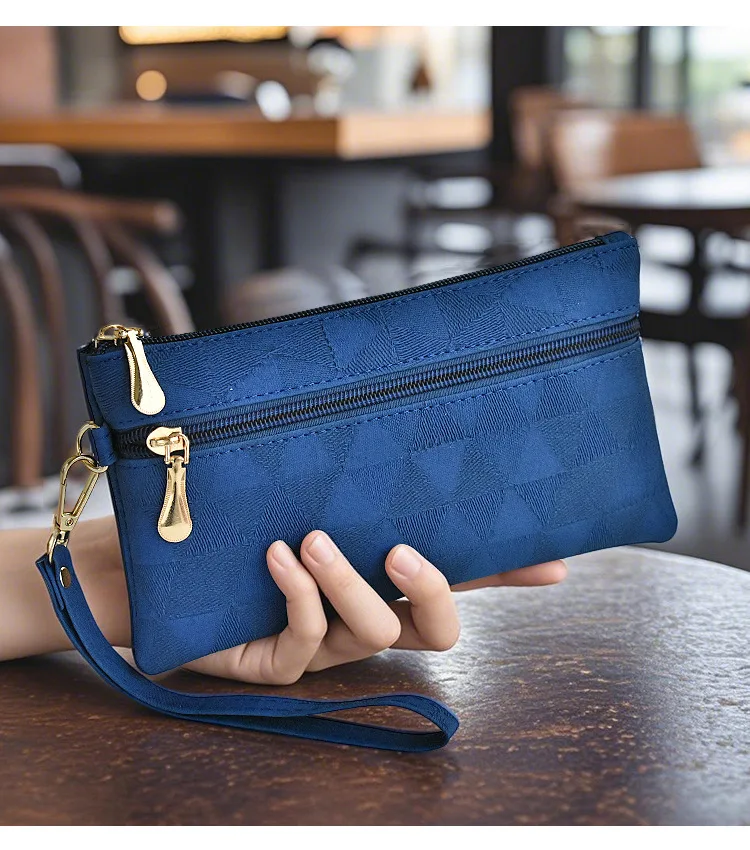 Lange Damen-Geldbörsen aus Leder, einfache modische Clutch-Tasche, lässige Handytaschen für Damen, große Kapazität, Reißverschluss-Geldbeutel für Damen – Detail 19