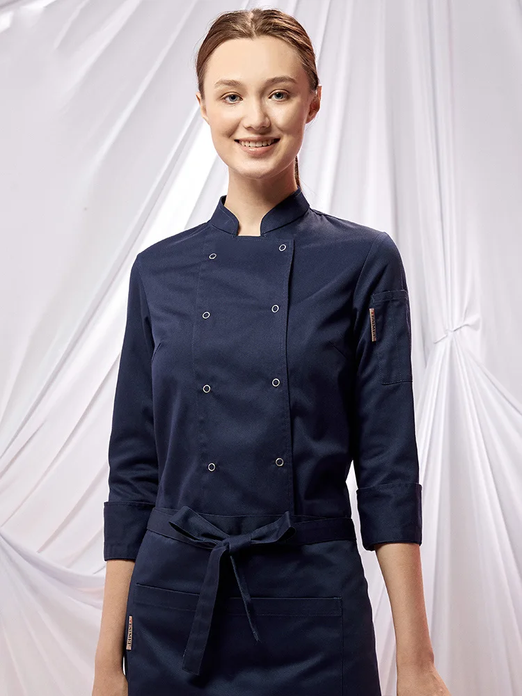 Hotel Female Chef Uniform Restaurant Waitress Jacket Catering Cook Cooking Coat Cafe Bakery Kitchen Waiter Work Costume Chef Uniform Waiter Work Uniform