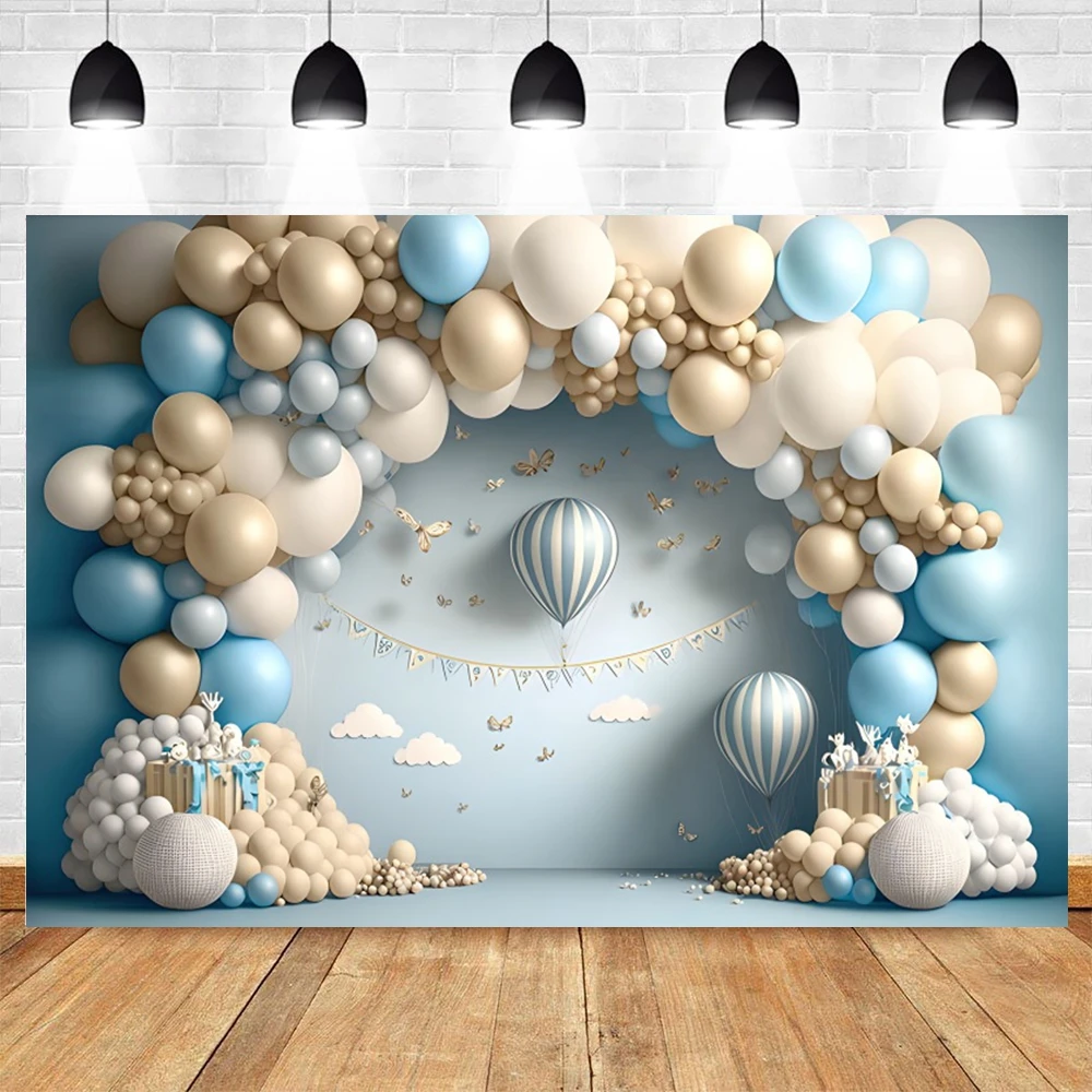 Newborn Baby 1st Birthday Cake Smash Party Photography Backdrop Baby Shower Portrait Balloons Flower Photo Background Props photo backdrop