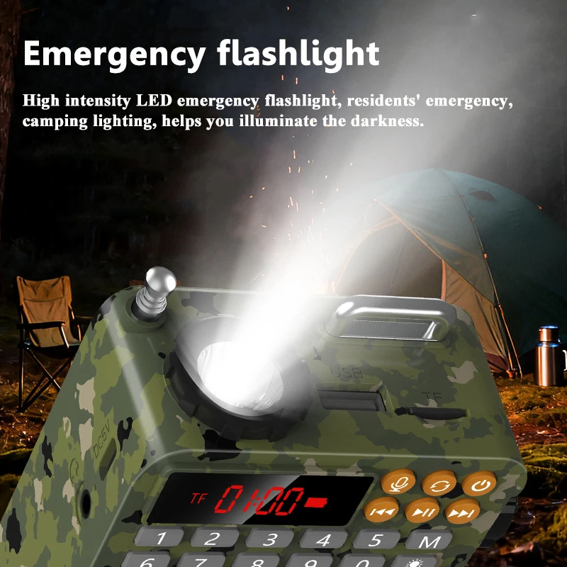 Mini Pocket Bluetooth Speaker Shocking Bass Music Box Soundbar LED Flashlight FM Radio Recorder with HD Display Support TF USB