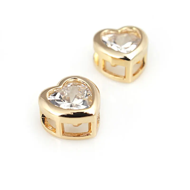 Pulsera de Abalorios de Brass de Oro 18K con Encantos de Corazón de Zirconia - details 25