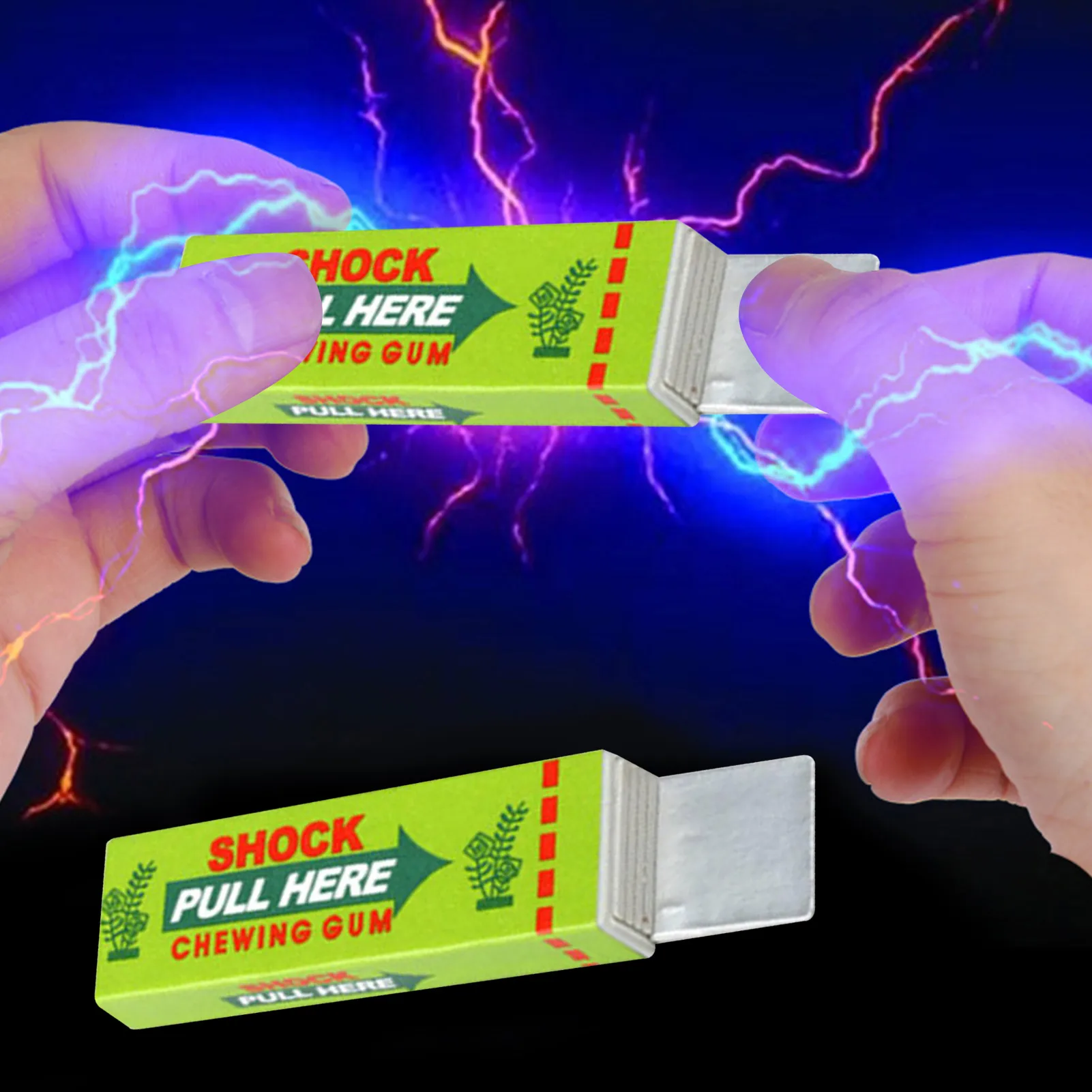 Funny Electric Shock Joke Chewing Gum Safety Pull Head Shocking Toys Kid Chewing Gum Prank Toys Gift Gadget Prank Trick Gag