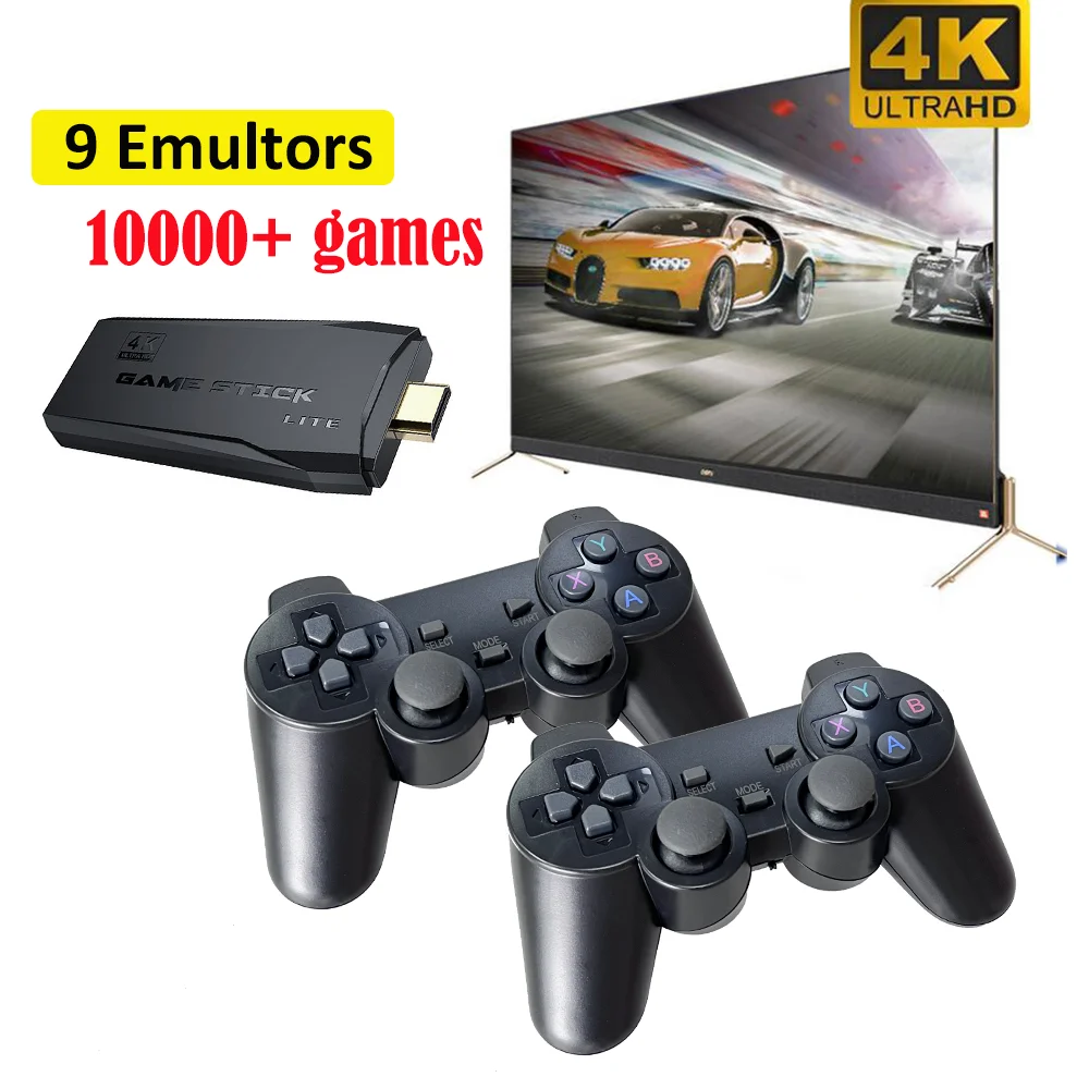 Video Game Consoles 10000 Retro Gaming Wireless Controller Arcade 4K HD TV Game  Stick For PS1/GBA Emulator Retro Game Consola| | - AliExpress
