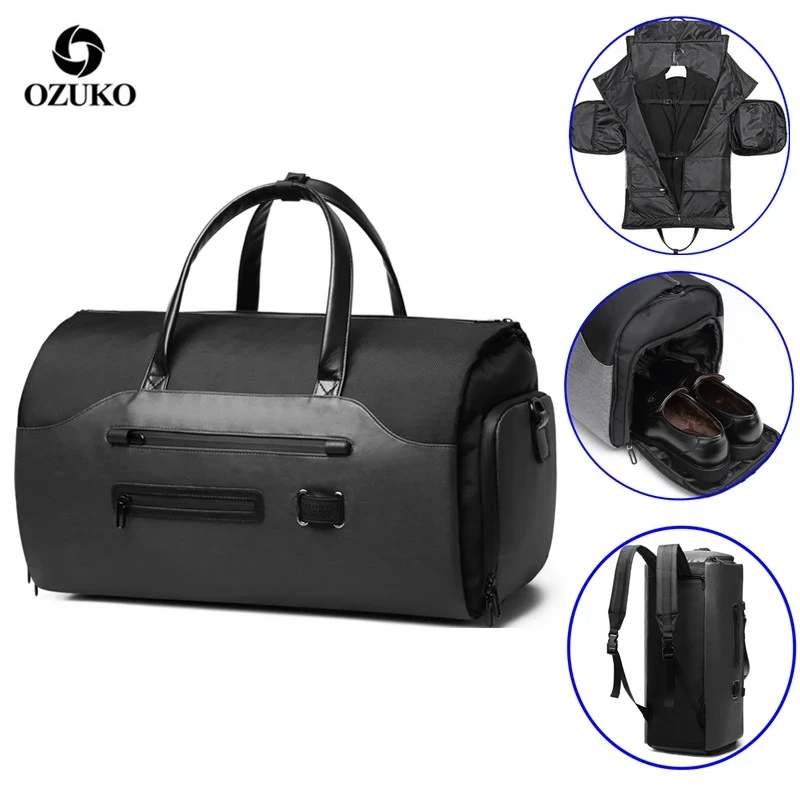 Waterproof Travel Duffel Bag for Men with Shoes Pocket