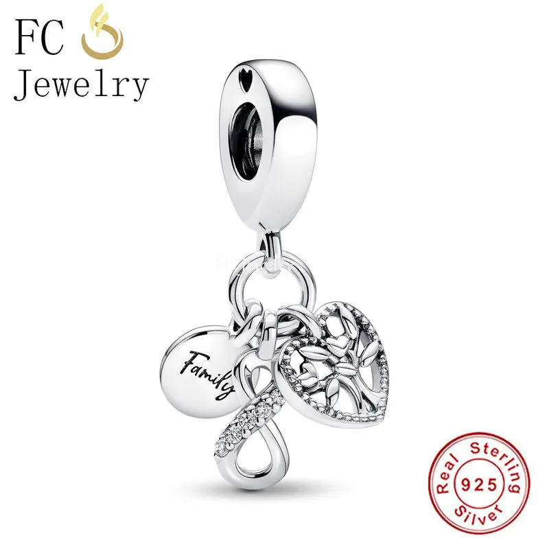 

FC Jewelry Fit Original Pan Charms Bracelet 925 Silver Family Tree Infinity Love Heart Bead For Making Women Berloque 2023 DIY