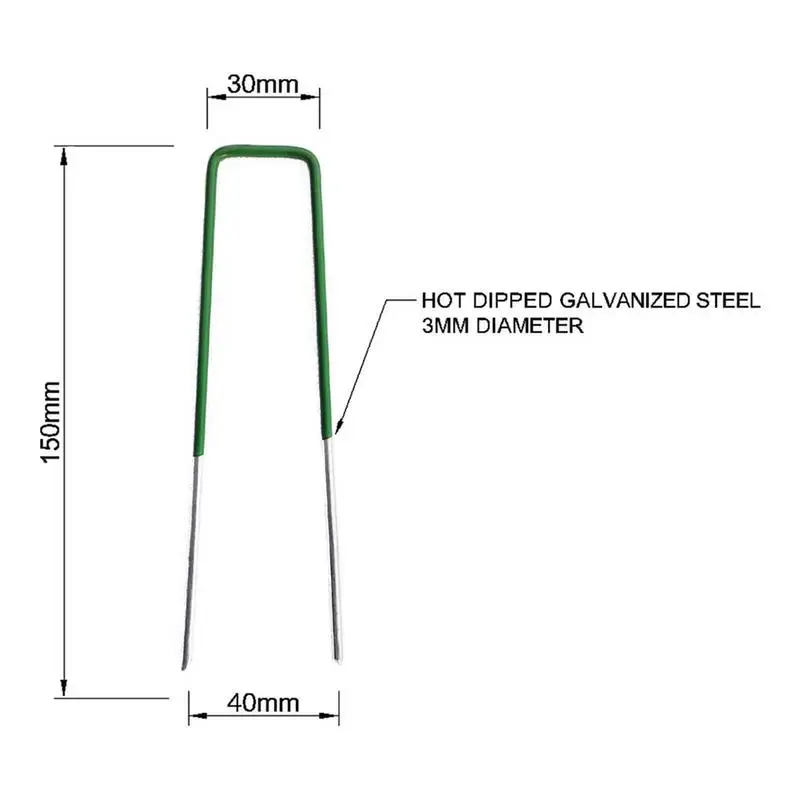 50Pcs Heavy Duty U-Shaped Garden Stakes for Landscape