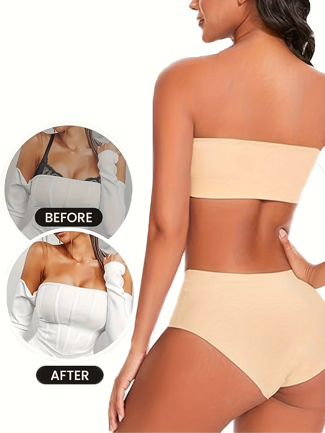 Women's Seamless strapless Bra-Invisible design High support seamless style front buckle non-slip grip solid color women lingerie bra