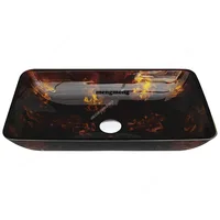 อ่างล้างหน้ากระจกนิรภัยบนเคาน์เตอร์ อ่างล้างหน้าแบบศิลปะ ห้องน้ำ ตู้ห้องน้ำ อ่างล้างมือ 1