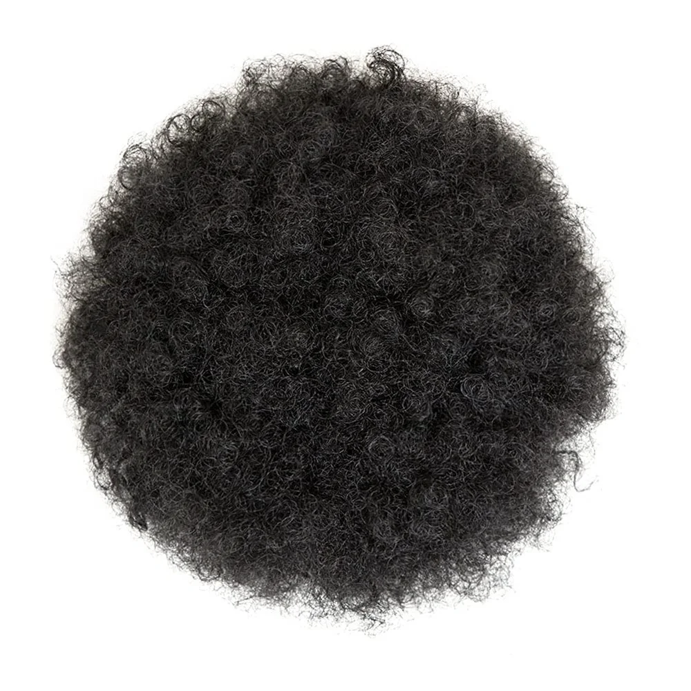 Human hair extensions Afro puff drawstring ponytail kinky curly bun short updo hairpieces for Black women girls