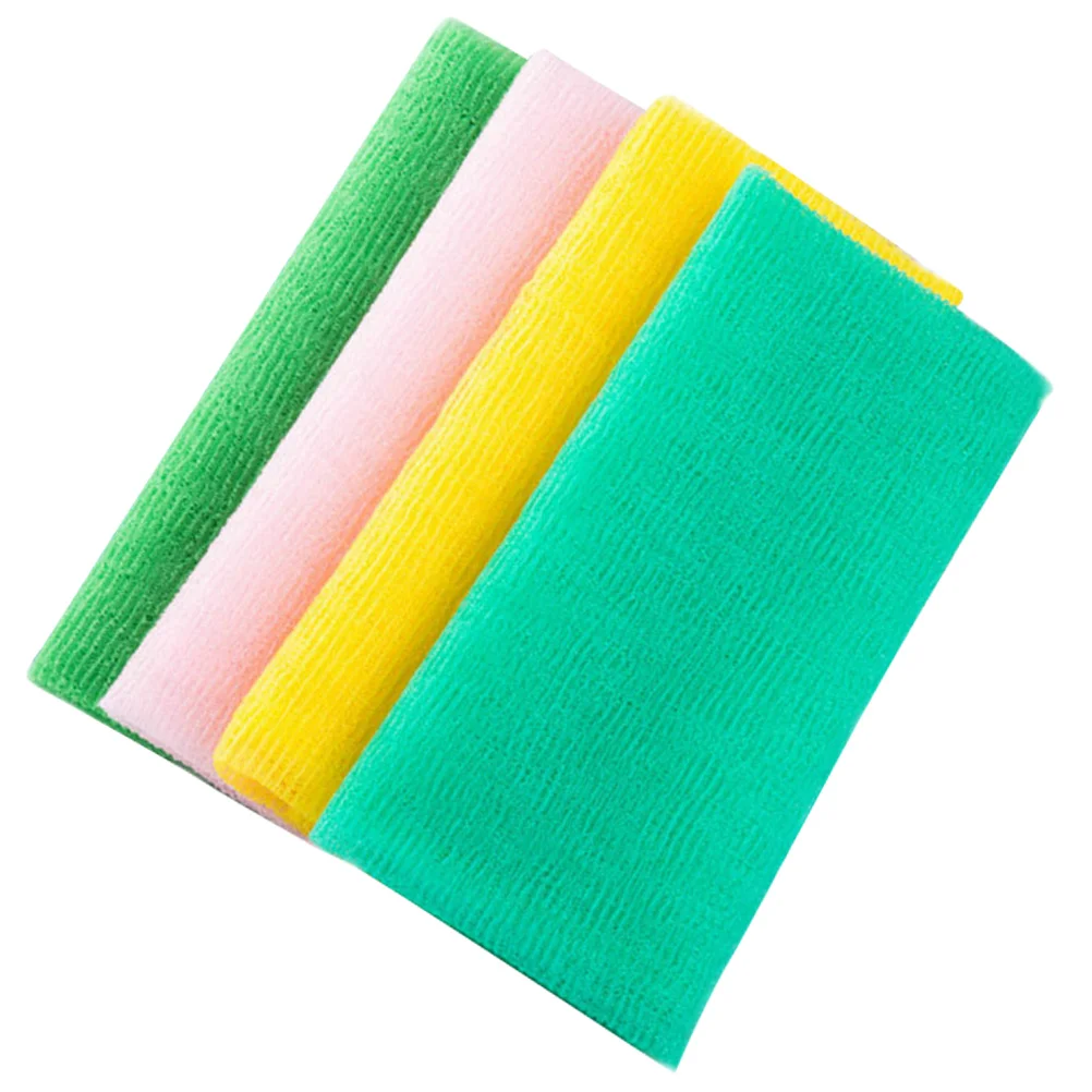 4 Pcs Exfoliating Bath Towel Japanese Scrubbing Cloth Bathing Washcloth Leg Scrubber Korean