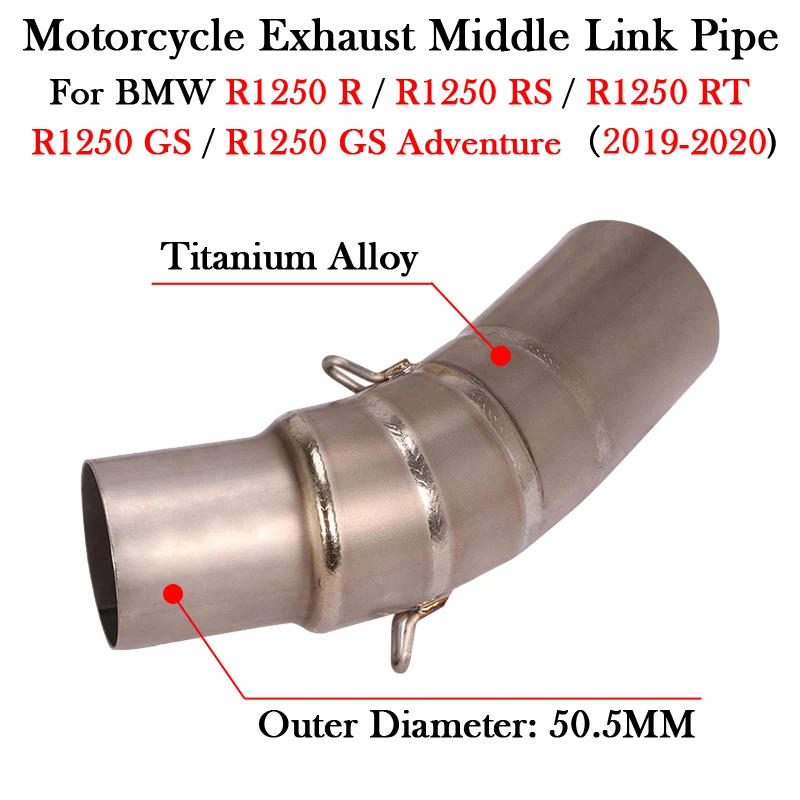 Slip On For BMW R1250 R 1250 R RS RT GS Adventure 2019 2020 Years Motorcycle Exhaust Titanium Alloy Middle Link Pipe Escape Moto - - Racext 17
