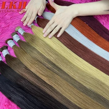 Cabello Humano Original Natural Suitable Dying All Colors Raw Vietnamese Virgin 100% Human Hair Bulk Bundles Extensions 1