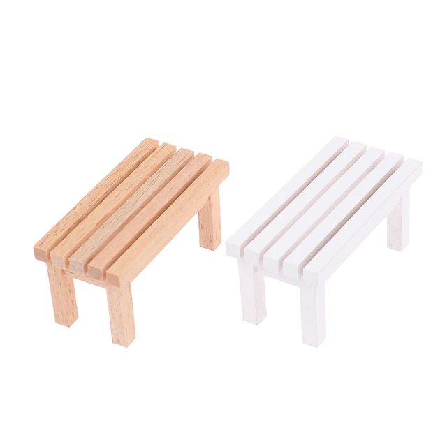 Woodsy Decor Decorative Garden Bench Maniature Porch Chair Figurine  Miniature Wooden Green Desktop Small Furniture - AliExpress