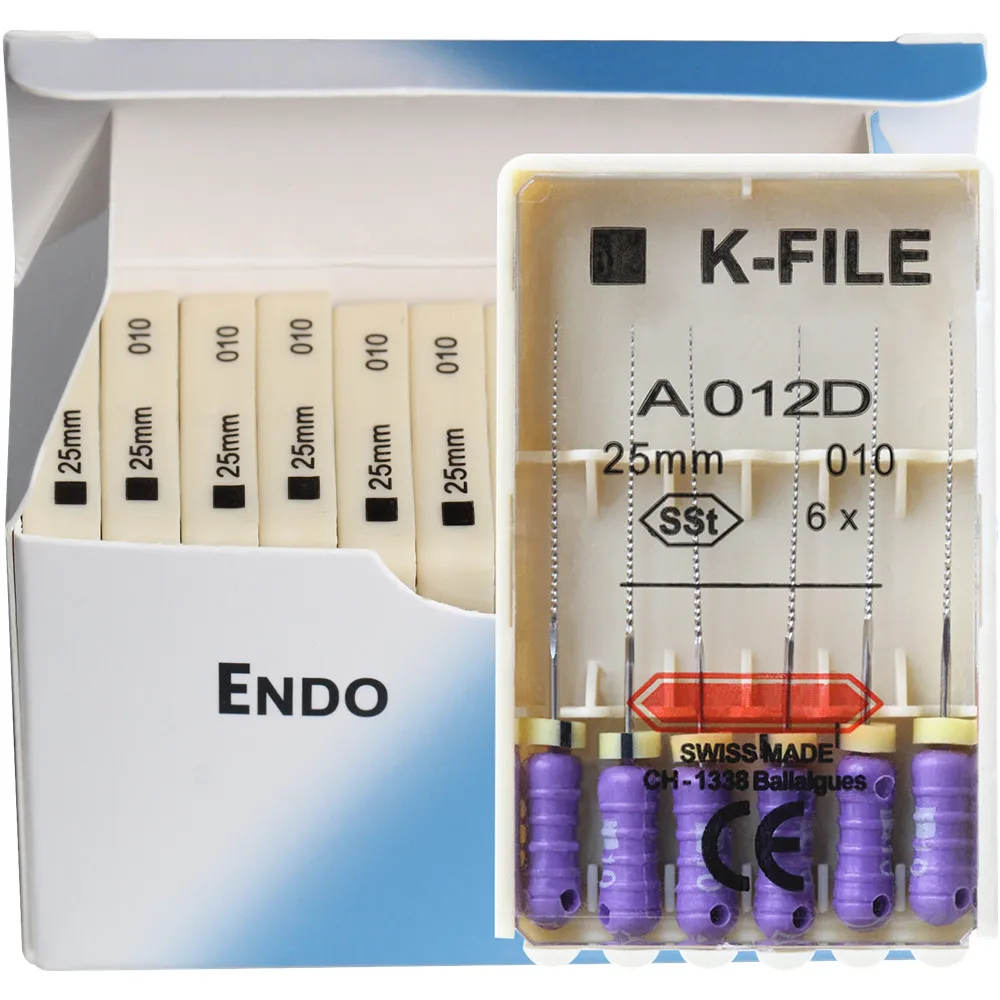 EASYINSMILE 10/1 confezioni di lime K dentali 25 mm per canale radicolare endo uso manuale in acciaio inossidabile K-FILE # 6- # 80 strumenti per strumenti endodontici  66