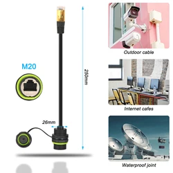 Waterproof RJ45 Panel Mount Connector - Durable Zinc Alloy with PA66 Plastic and Copper Contacts (YPM20 - CAT6 - C01)