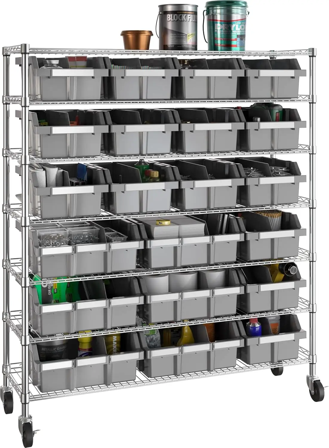Steel Wire Shelving Storage Unit, Patented Organizer for Garage, Warehouse 2