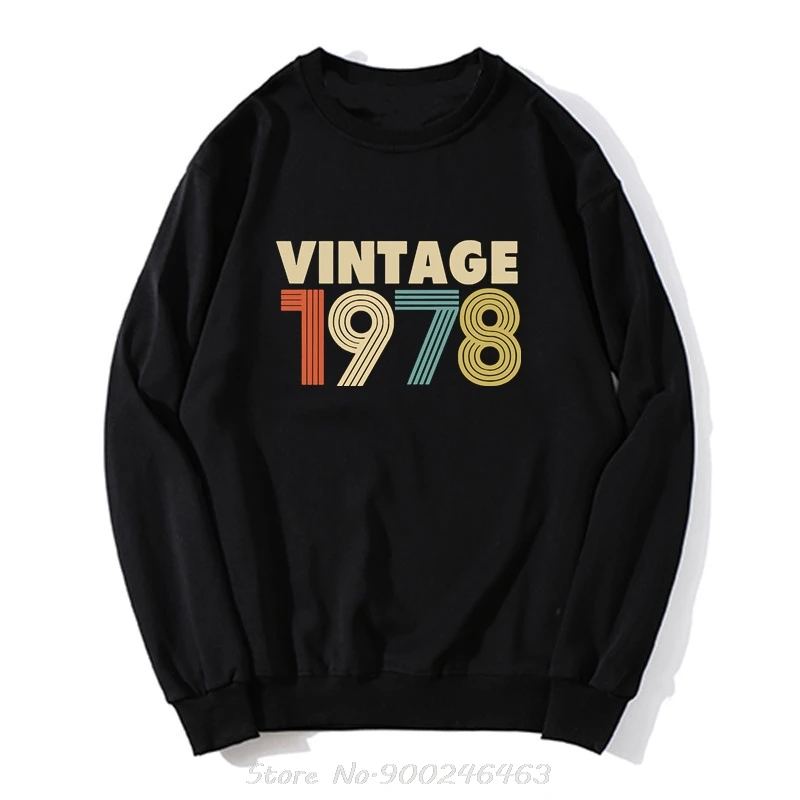 Männer Shirts Vintage 1978 Mode 40. Geburtstag Geschenk T80s Bedruckte Hoodie Männer Baumwolle Sweatshirt Tops Anime Harajuku Streetwear – Detail 2