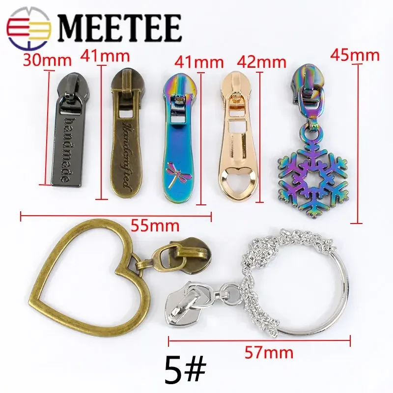 Meetee 나일론 지퍼 테이프 슬라이더 헤드, 의류 가방 장식 지퍼 풀러 수리 키트, 재봉 액세서리, 5  지퍼, 10 개, 20 개