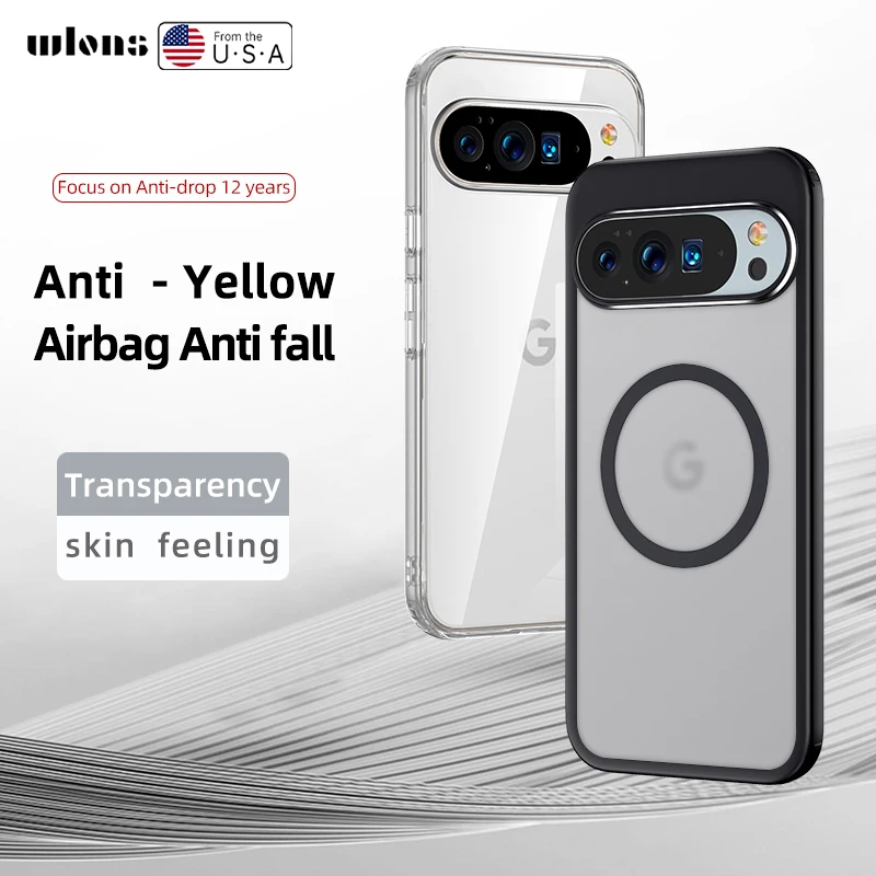 For Google Pixel 10 9 8 7 Pro XL 9a 8a 7a Magsafe Case Matte White & Clear Wireless Charging Shockproof Magnetic Armor Cover