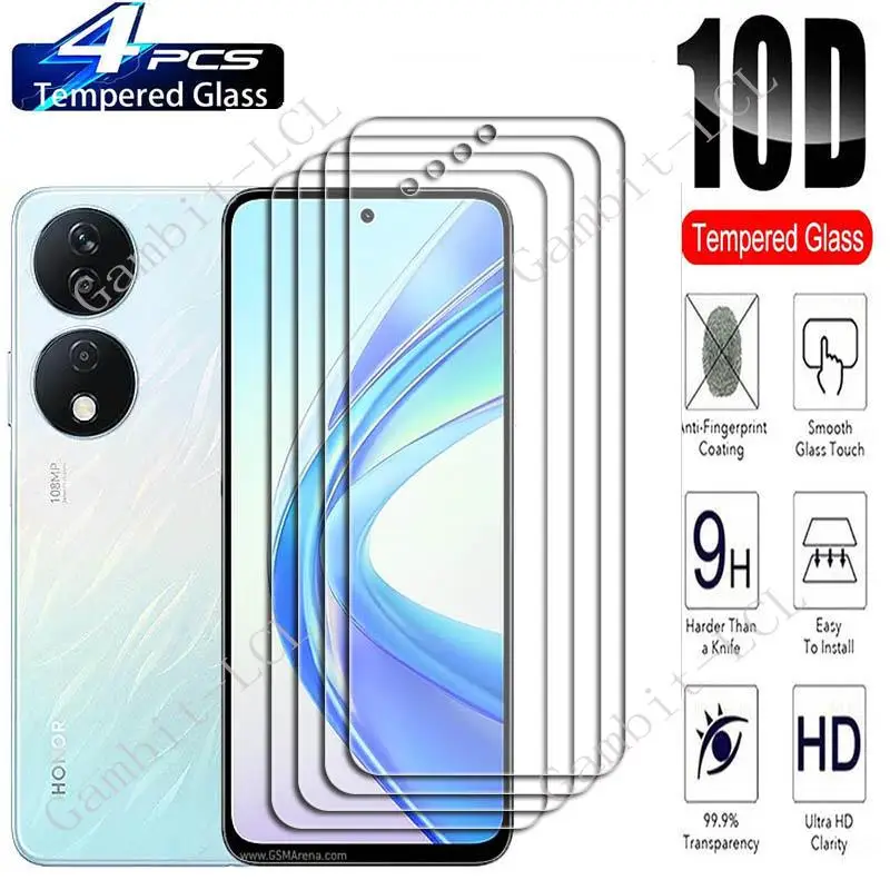 

4PCS For Honor X7b 6.8" Screen Protective 9H HD Hard Tempered Glass ON HonorX7b CLK-LX1, CLK-LX2, CLK-LX3 Protection Cover Film